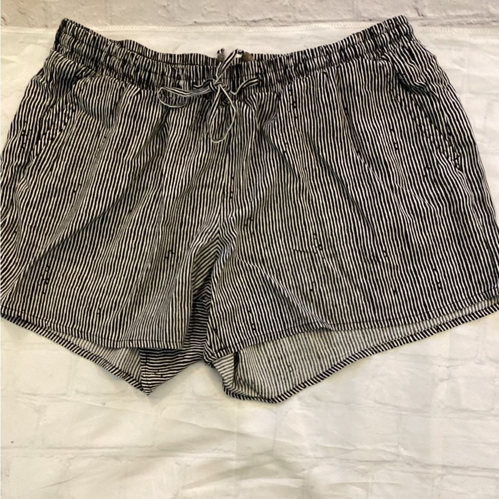 Black and White Striped Shorts